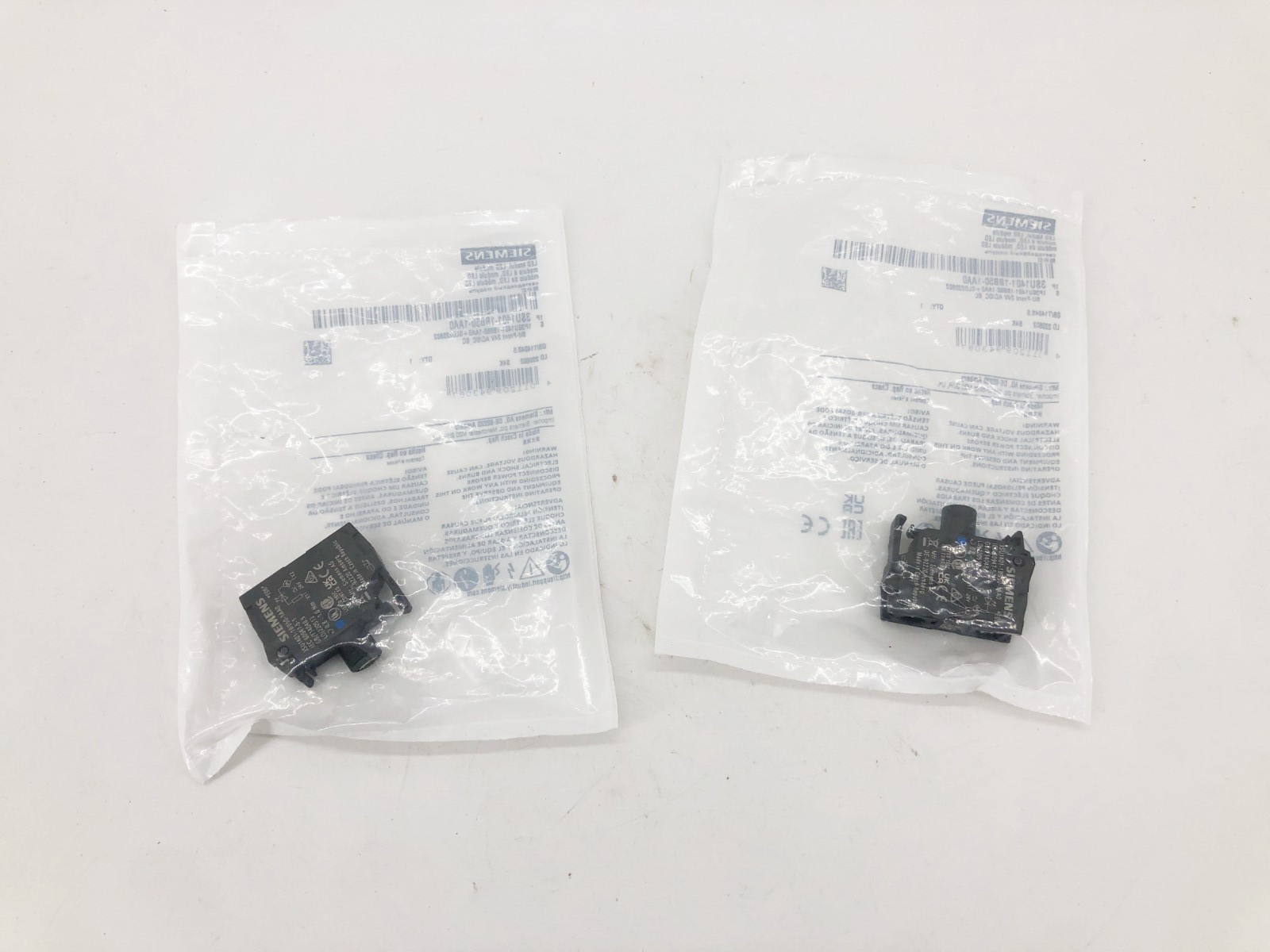 Lot of 2 New Siemens 3SU1401-1BB50-1AA0 LED Button Modules