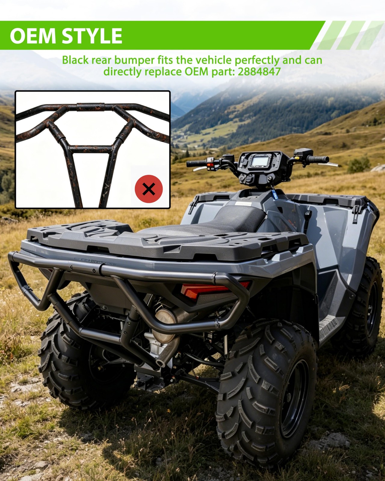 KEWISAUTO Rear Bumper for Polaris Sportsman 450 570 2021-2026 Accessories, St…