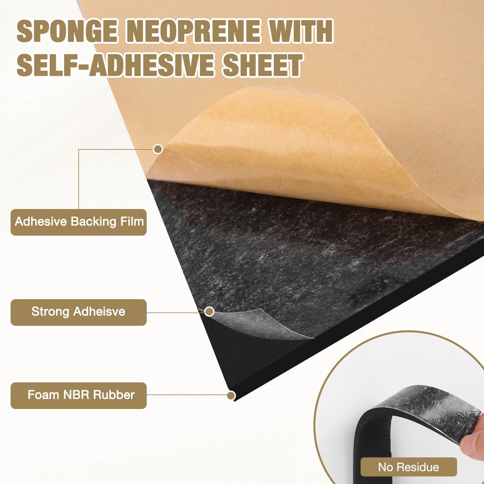 Sponge Neoprene Foam Padding Rubber Sheets with Adhesive Foam Sheet Closed Ce…