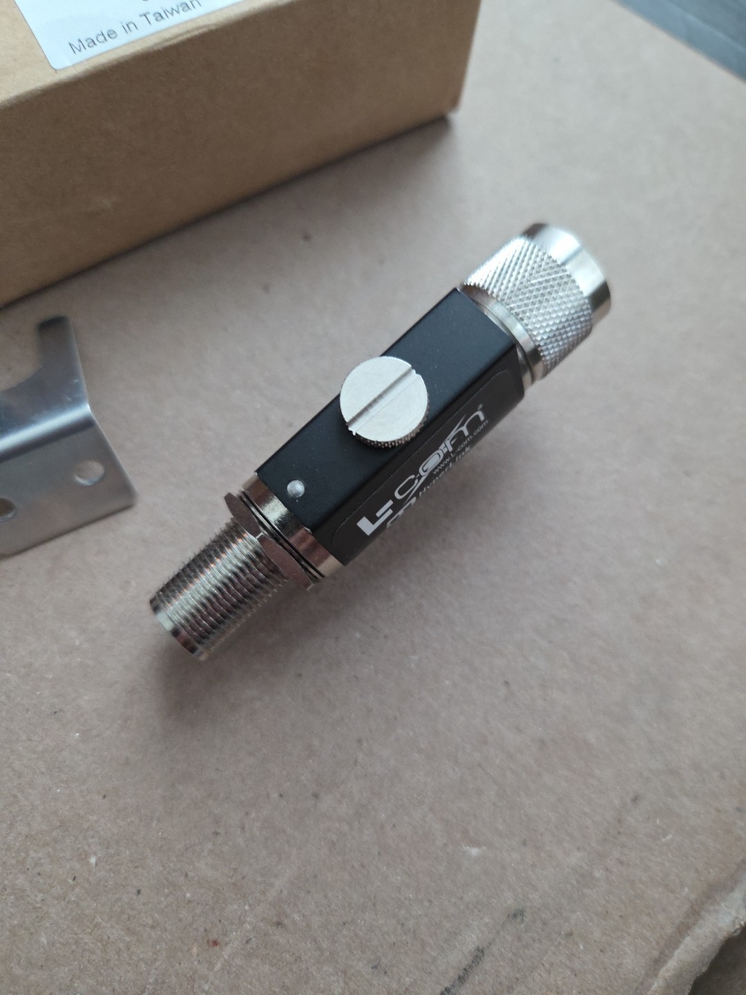 L-Com AL-NMNFB-9 N-Male to N-Female Bulkhead 0-3 GHz 90 V Lightning Protector