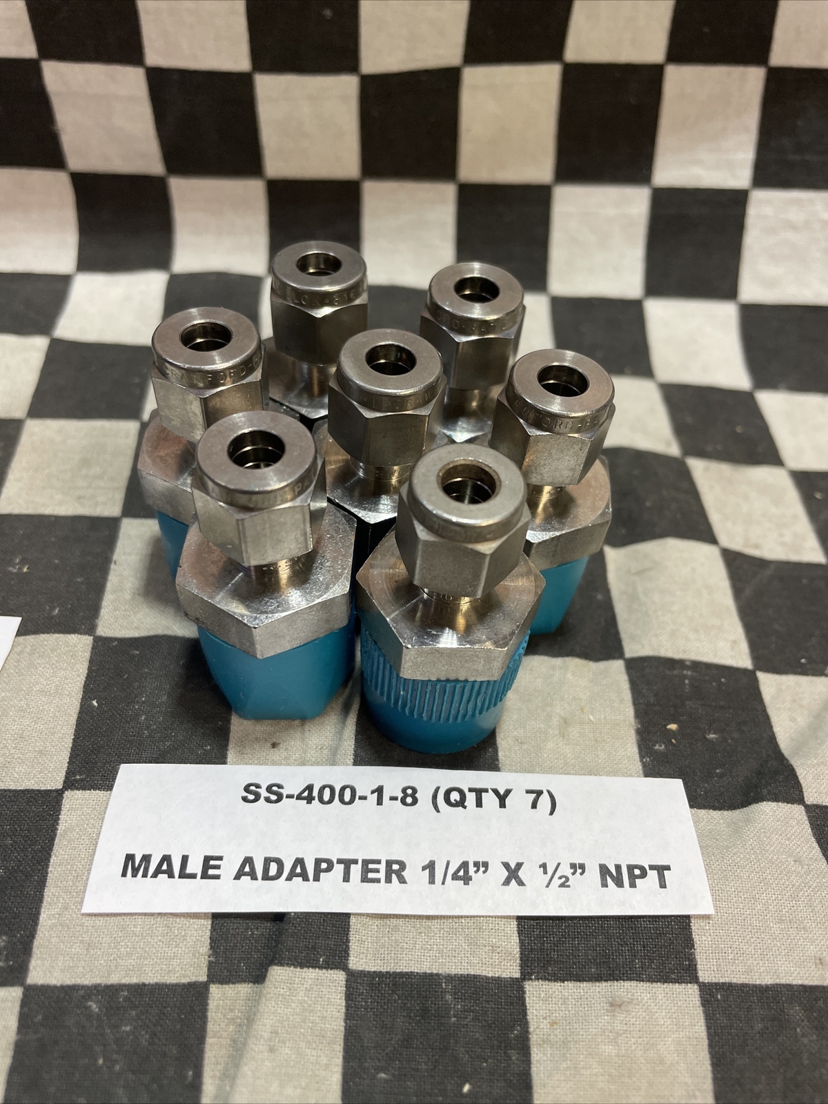SWAGELOK MALE ADAPTER SS-400-1-8 & SS-810-1-4 & SS-810-1-8,LOT OF 10#N32
