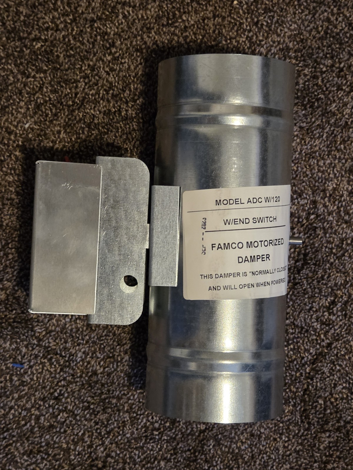 FAMCO ADC4120ES Motorized Damper Power Open 4 Inch 120 Volt W/End Switch