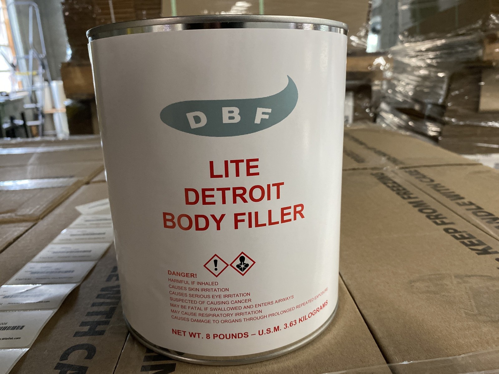 Detroit Body Filler Inc. 8 POUNDS /3.63 KG Lite Polyester Body Filler W Lot of 4