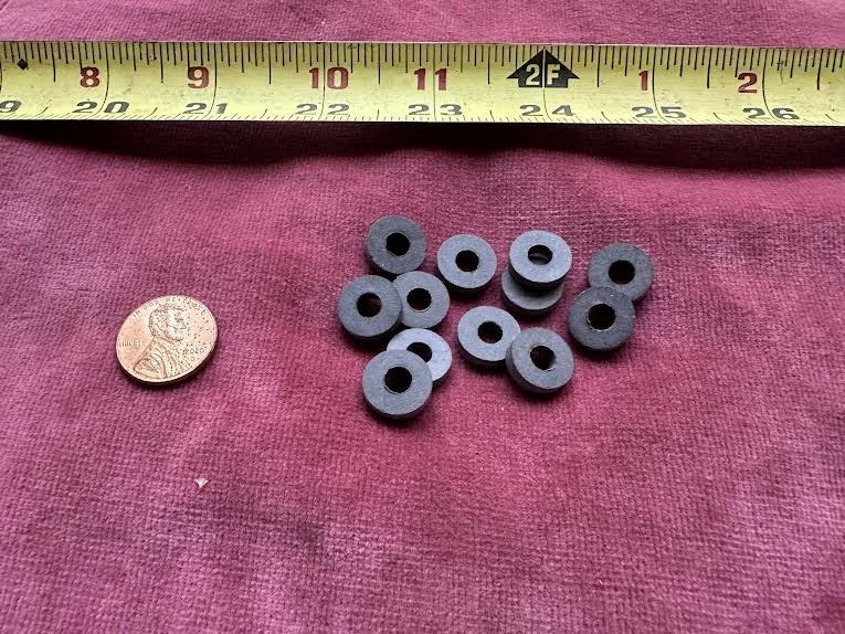 (0113.) Korky #180 EasySort Flat Faucet Washers Dk Brown 1/2″ OD -Lot of 12 pc