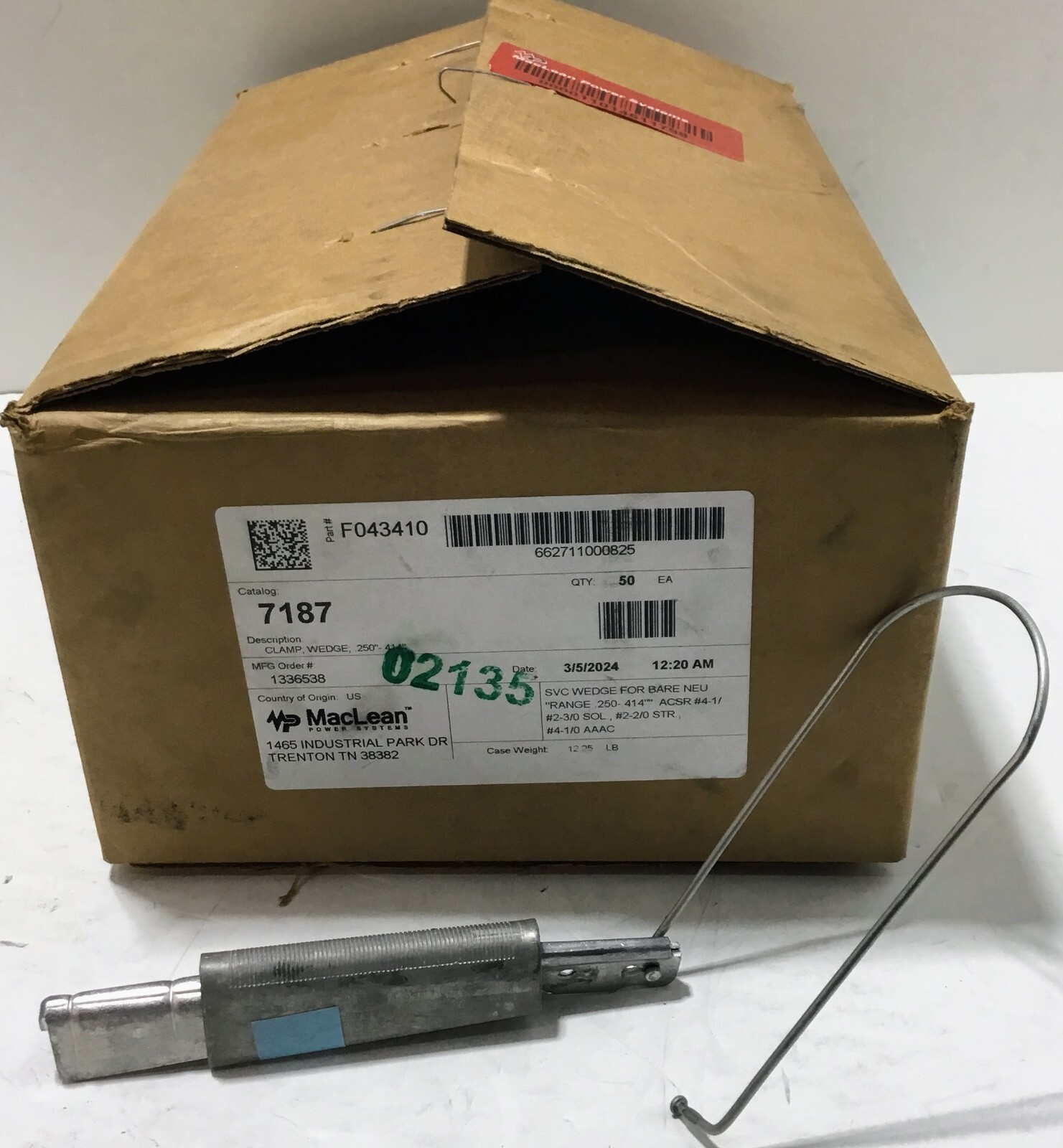 (Box of 50) MACLEAN F043410 / 7187 Wedge Clamp
