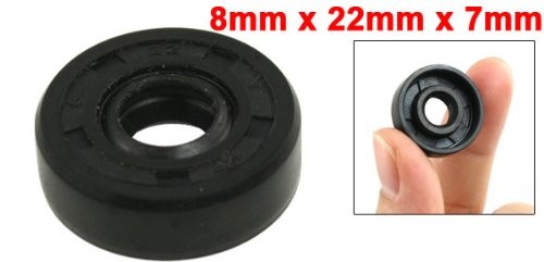 uxcell Spring Loaded Metric Rotary Shaft TC Oil Seal Double 8x22x7mm, Black
