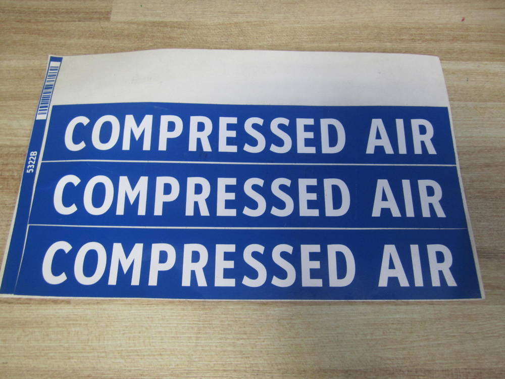 Lab Safety Supply 5322B Compressed Air Sign 3 Labels
