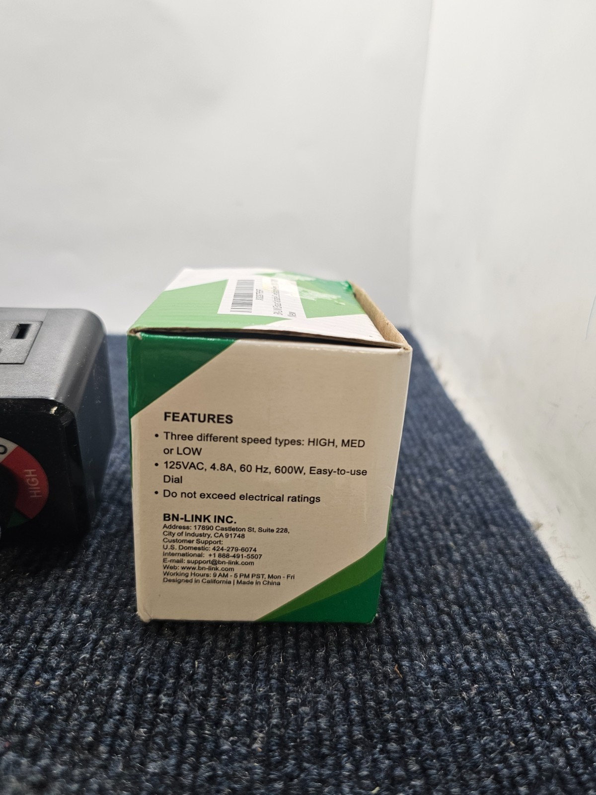 BN-LINK Fan Speed Controller Variable 3Speed Wireless for Ventilation