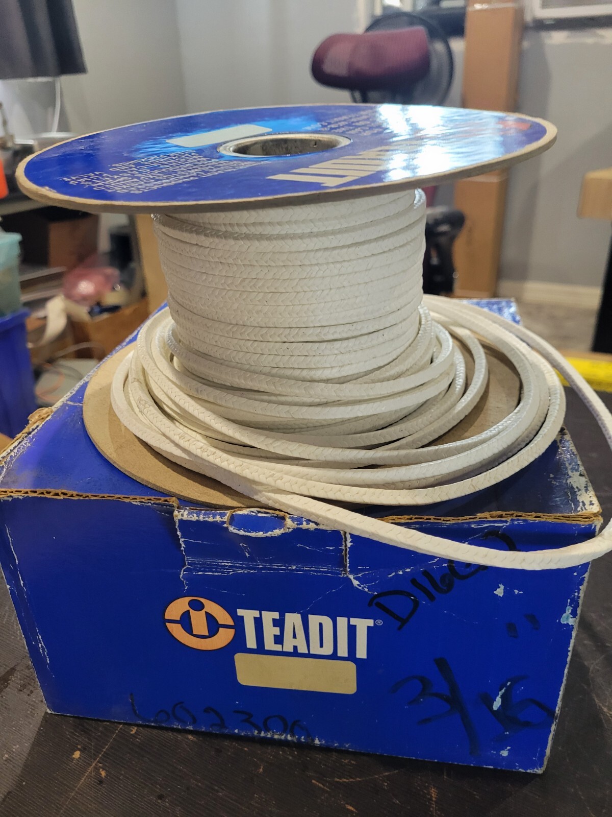 Teadit 2006 FDA 3/16″ Packing 5.2 POUNDS FDA Braided White Pure PTFE NEW $299