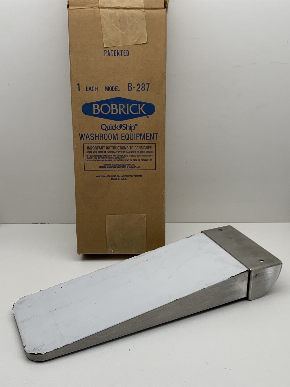 Bobrick B-287 Stainless Steel Folding Utility Bathroom Shelf