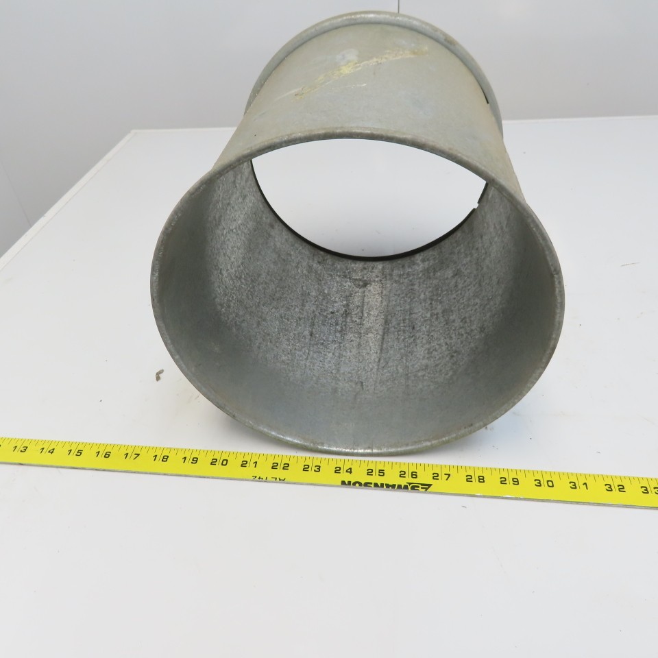 Quick-Clamp Rolled Edge Duct Nipple 10″ Dia x 11″ Galvanized Steel W/Clamp