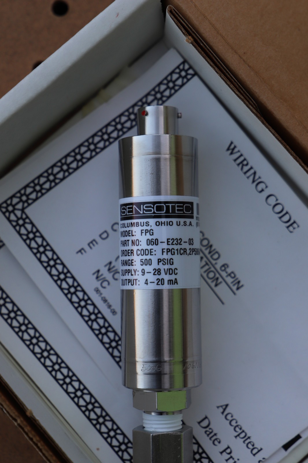 HONEYWELL SENSOTECH FPG 060-E232-03 AMPLIFIED PRESSURE TRANSDUCER SENSOR