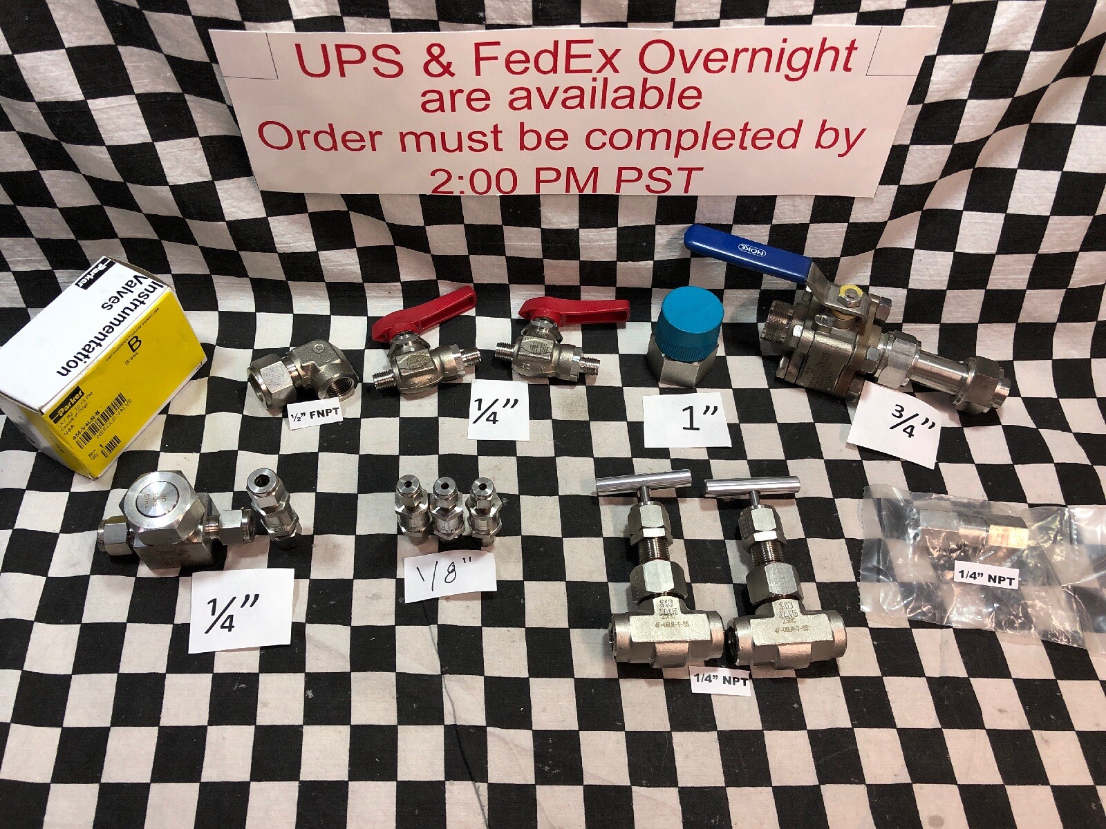 14x Swagelok/PARKER SS-56S6, 4FU6LR-T-SS SS-4C4-1/3 SS-4C-25, SS-2C-1, 4M-V4LN-B