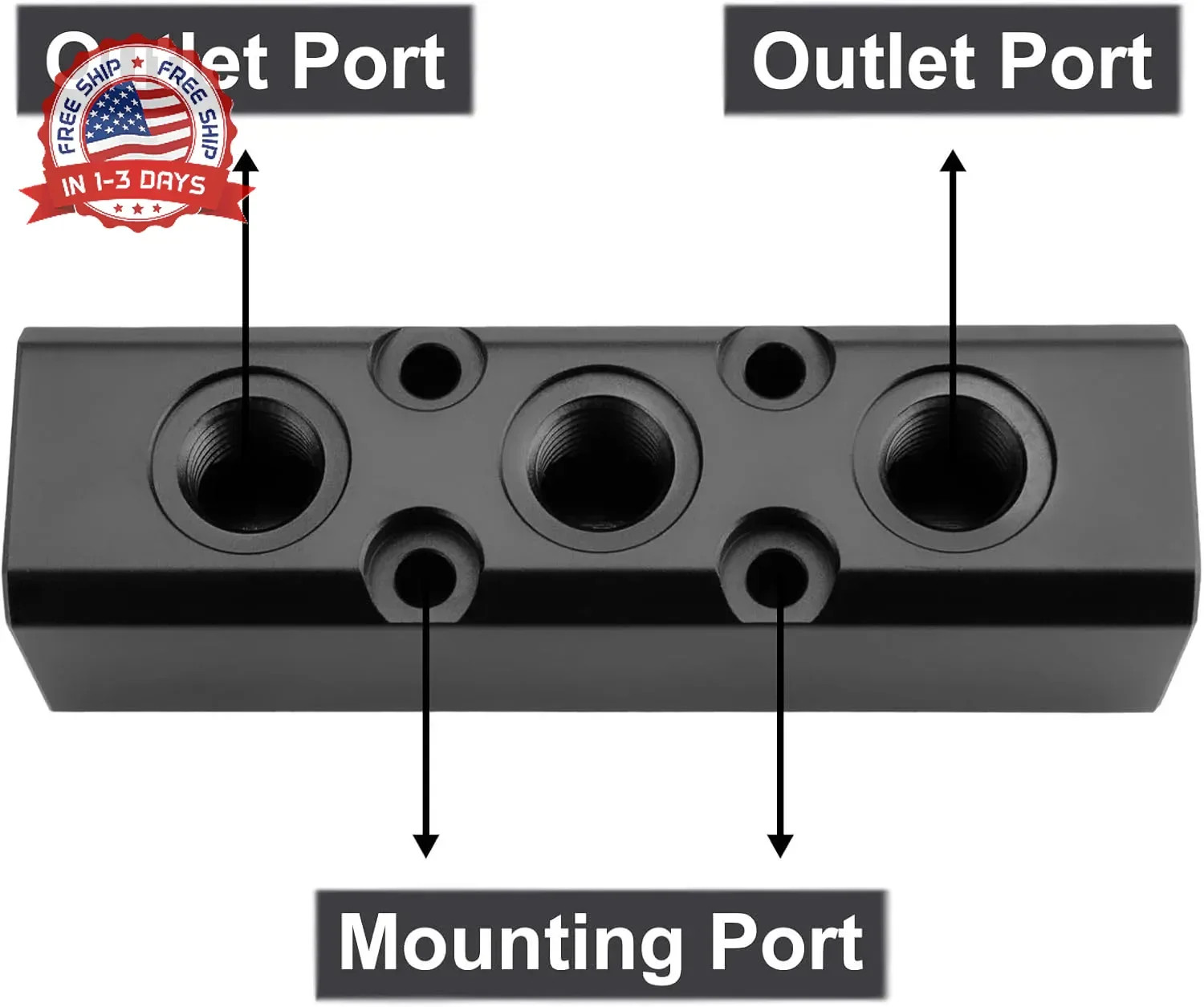 Air Manifold, 3 Way 5 Port Air Compressor Manifold, Air Hose Inline Manifold Blo