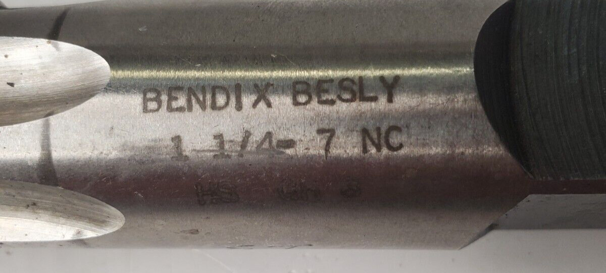 BENDIX BESLY BOTTOMING TAP 1-1/4-7 NC HS GH 8 6 FLUTE 2-1/4″ LOC 5-3/8″ OAL