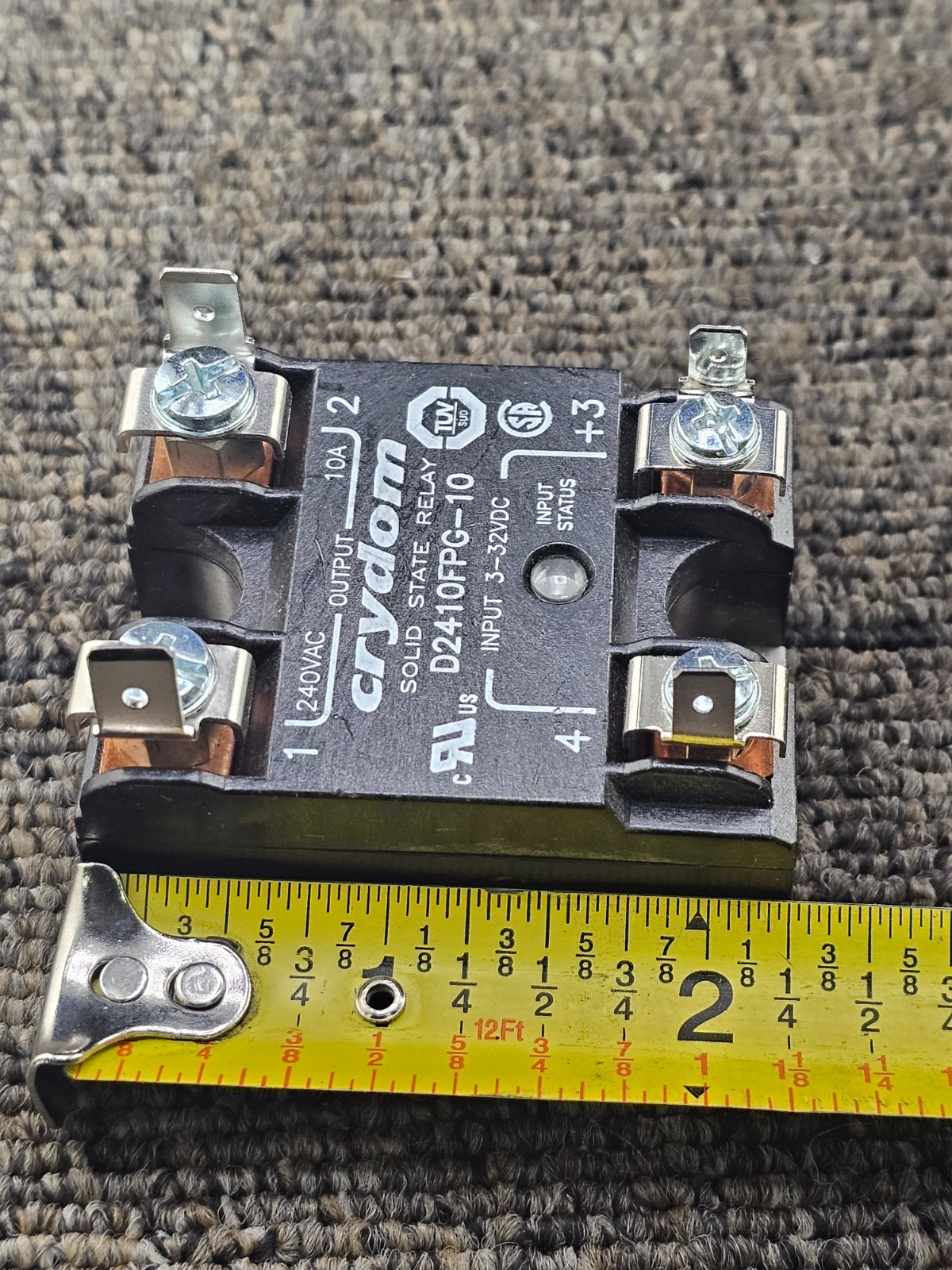 Crydom D2410FPG-10: Solid-State Relay, Control Voltage 3-32 VDC