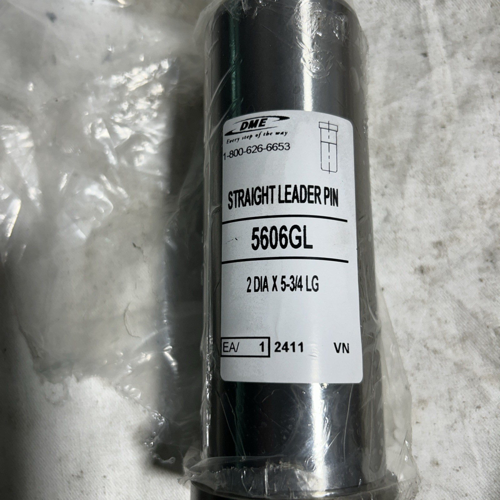 New DME 5606 GL Straight Leader Pin 2″ Diameter 5-3/4 Length