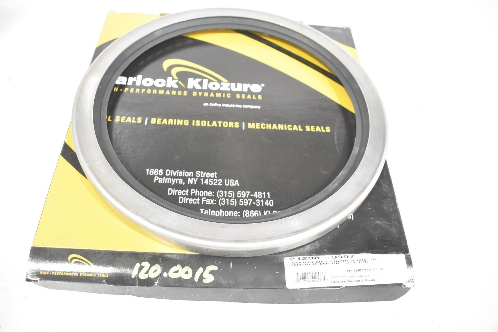GARLOCK KLOZURE 21238-3997 MILL-RIGHT NITRILE OIL SEAL 64 X 3997, 10″SHAFT 12″OD