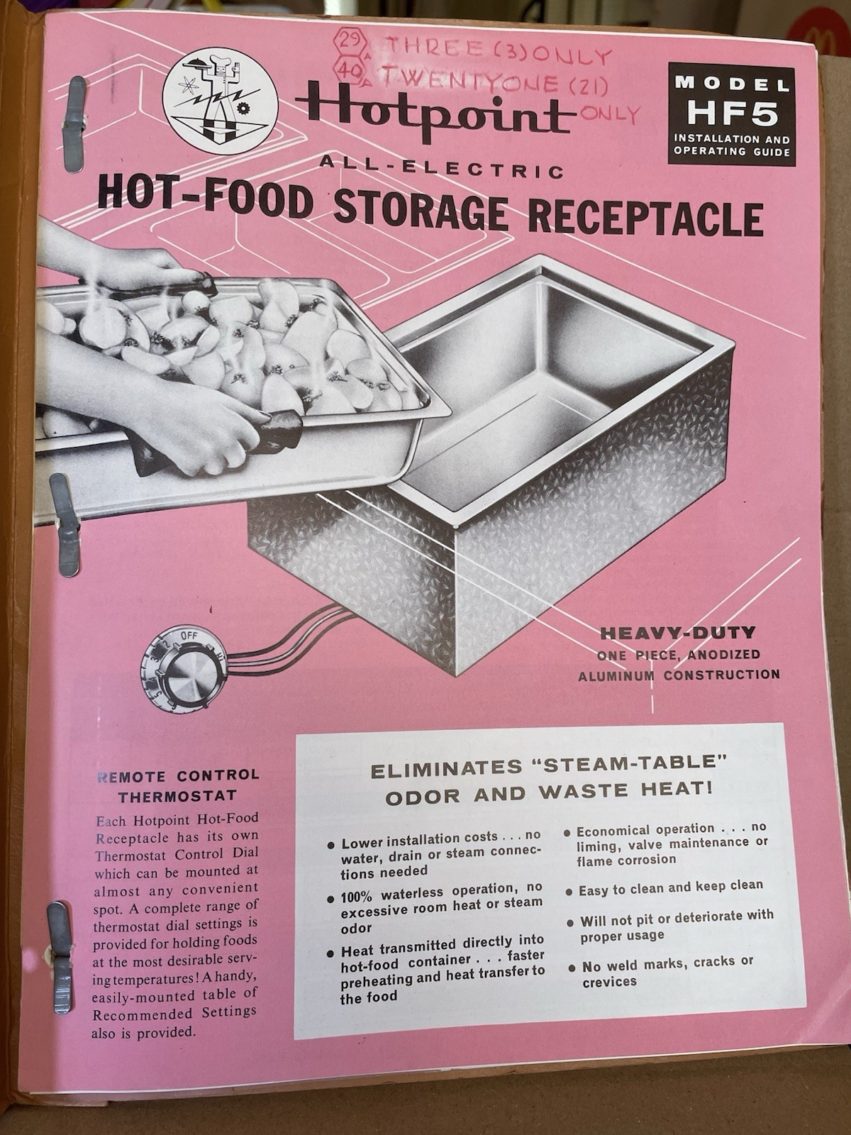 1950’S Commercial Kitchen Equipment brochures 20+ pages North Senior HS MA MCM
