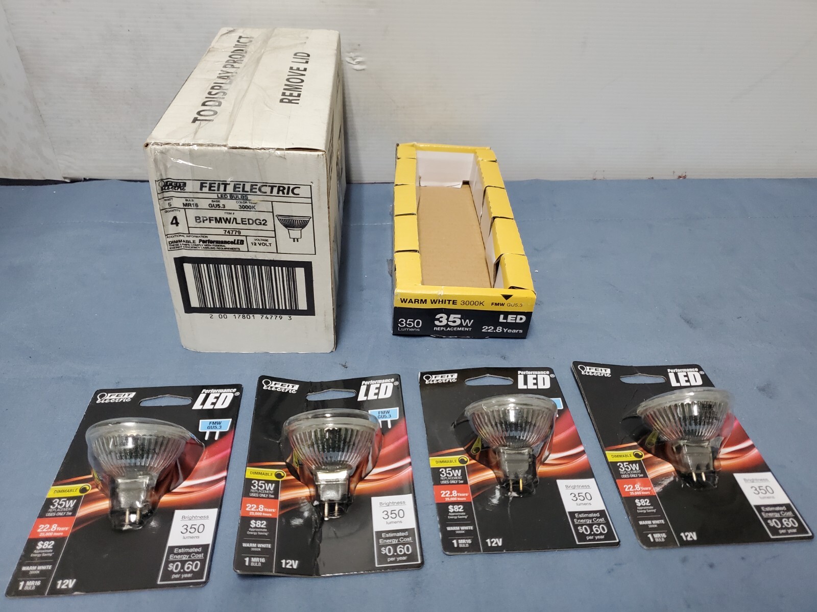 Feit Electric BPFMW/LEDG2 3000K MR16 Bulb Lot of 4