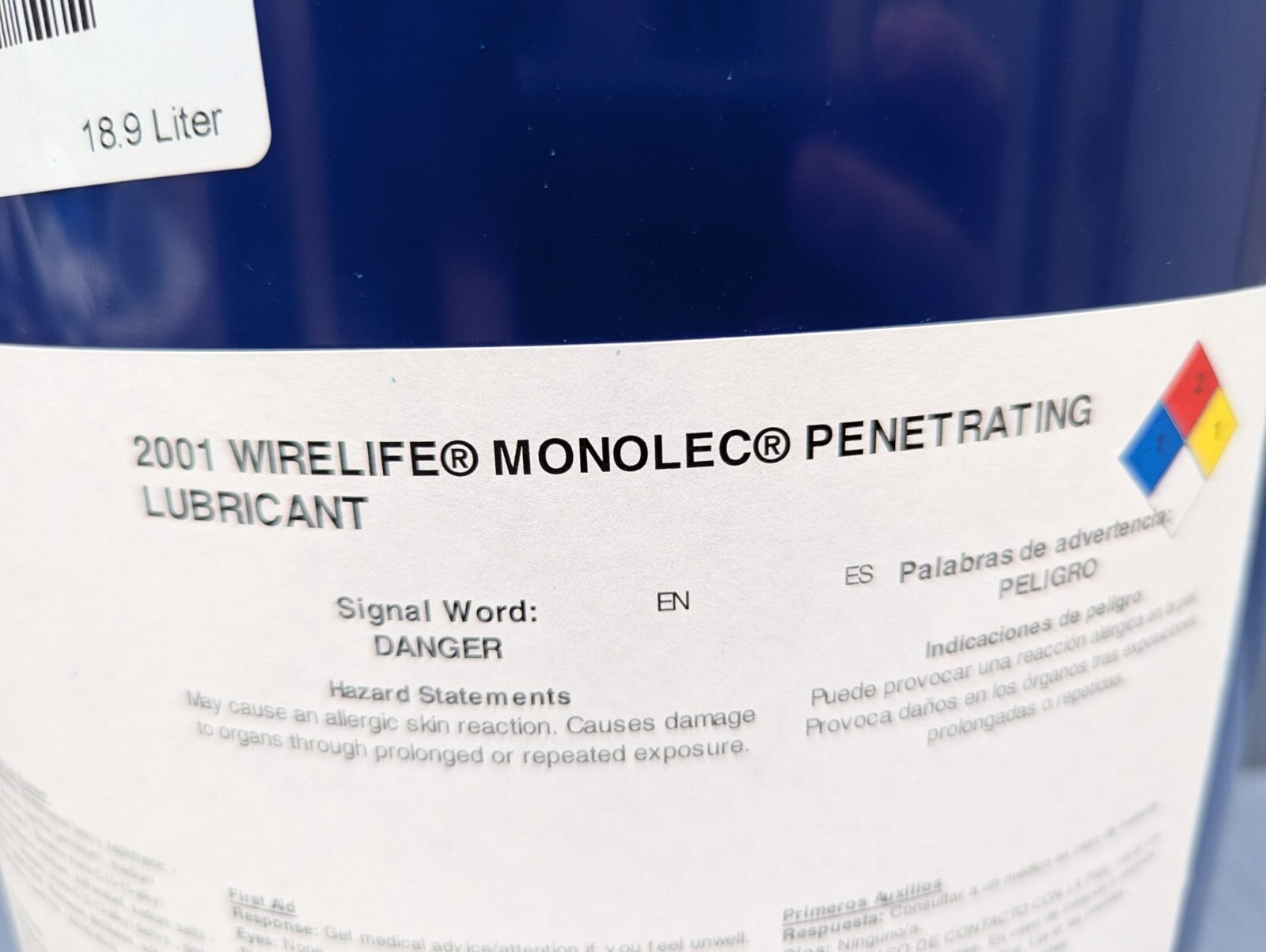 Wirelife Monolec Penetrating Lubricant 2001 5 Gallon Pail