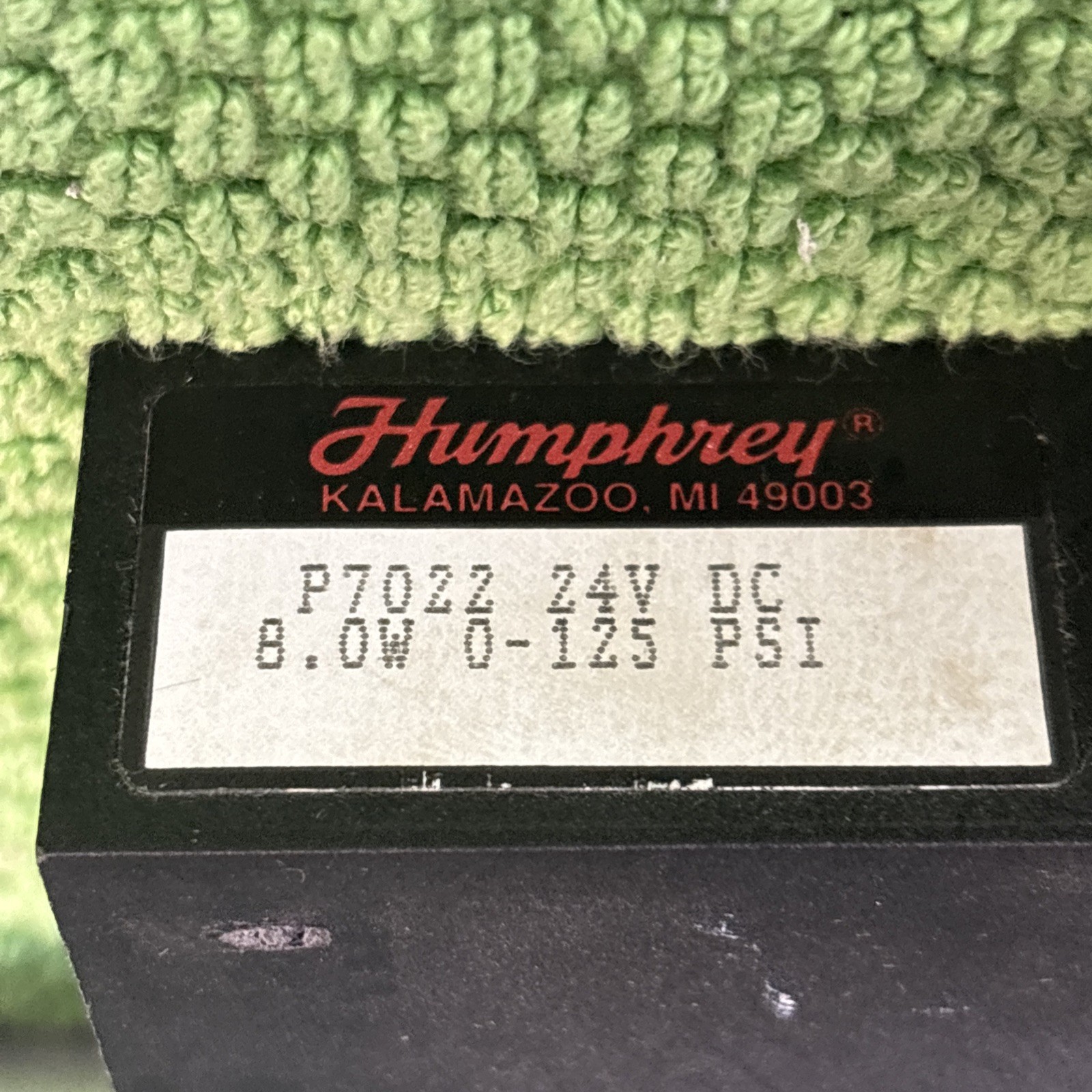 Direct Acting Solenoid Valve HUMPHREY P7022 24V DC 8.0 Watts 0-125 PSI