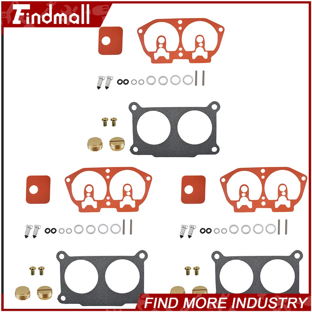Findmall 3× Carburetor Rebuild Kit For Outboard V-6 For Yamaha 150 175 200 225