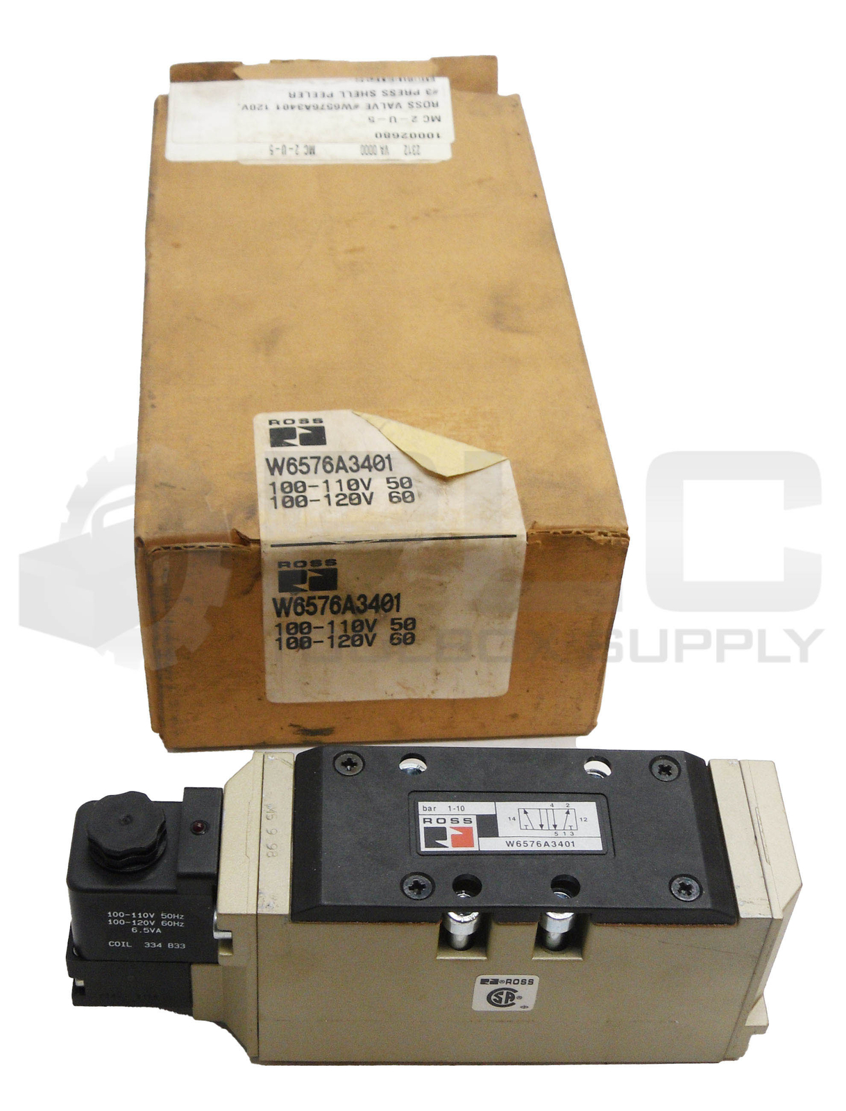 NEW ROSS CONTROLS W6576A3401 SOLENOID VALVE W/ 334 B33 COIL 100-120V *READ*