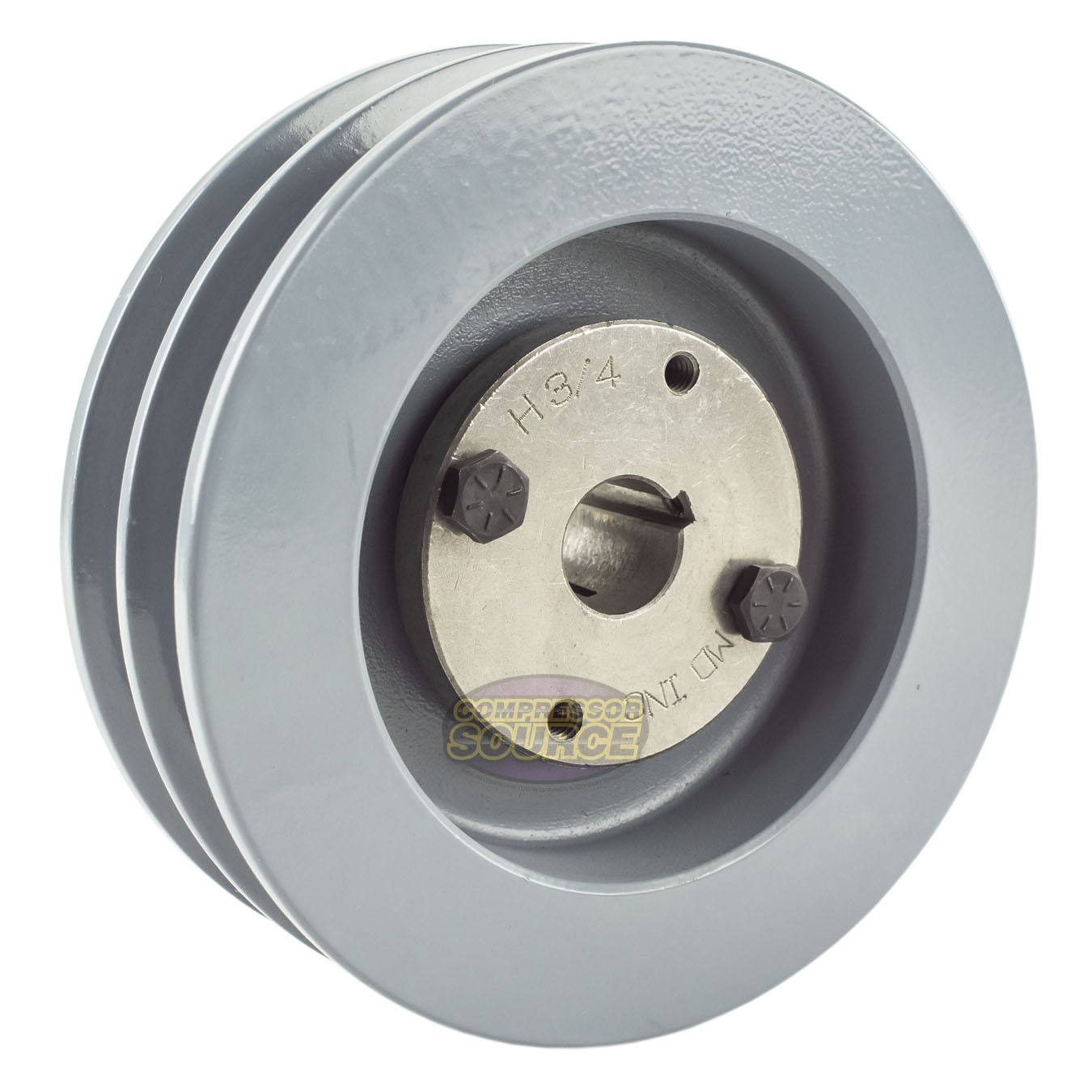 Cast Iron 5.5″ Dual Groove Pulley Belt B Section 5L with 3/4″ Sheave Bushing