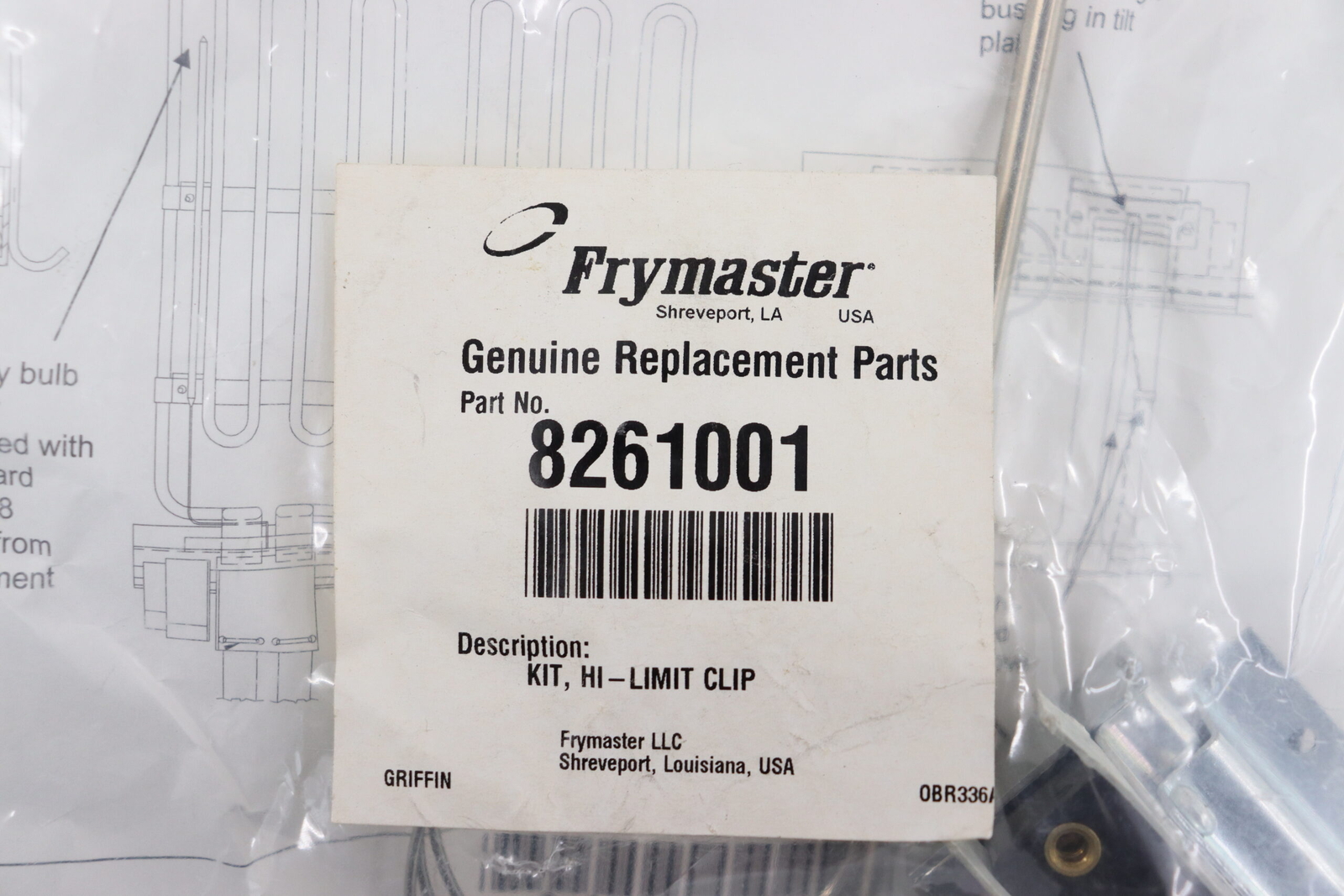Brand New Frymaster Kit, Hi-Limit Thermostat Kit 8261001