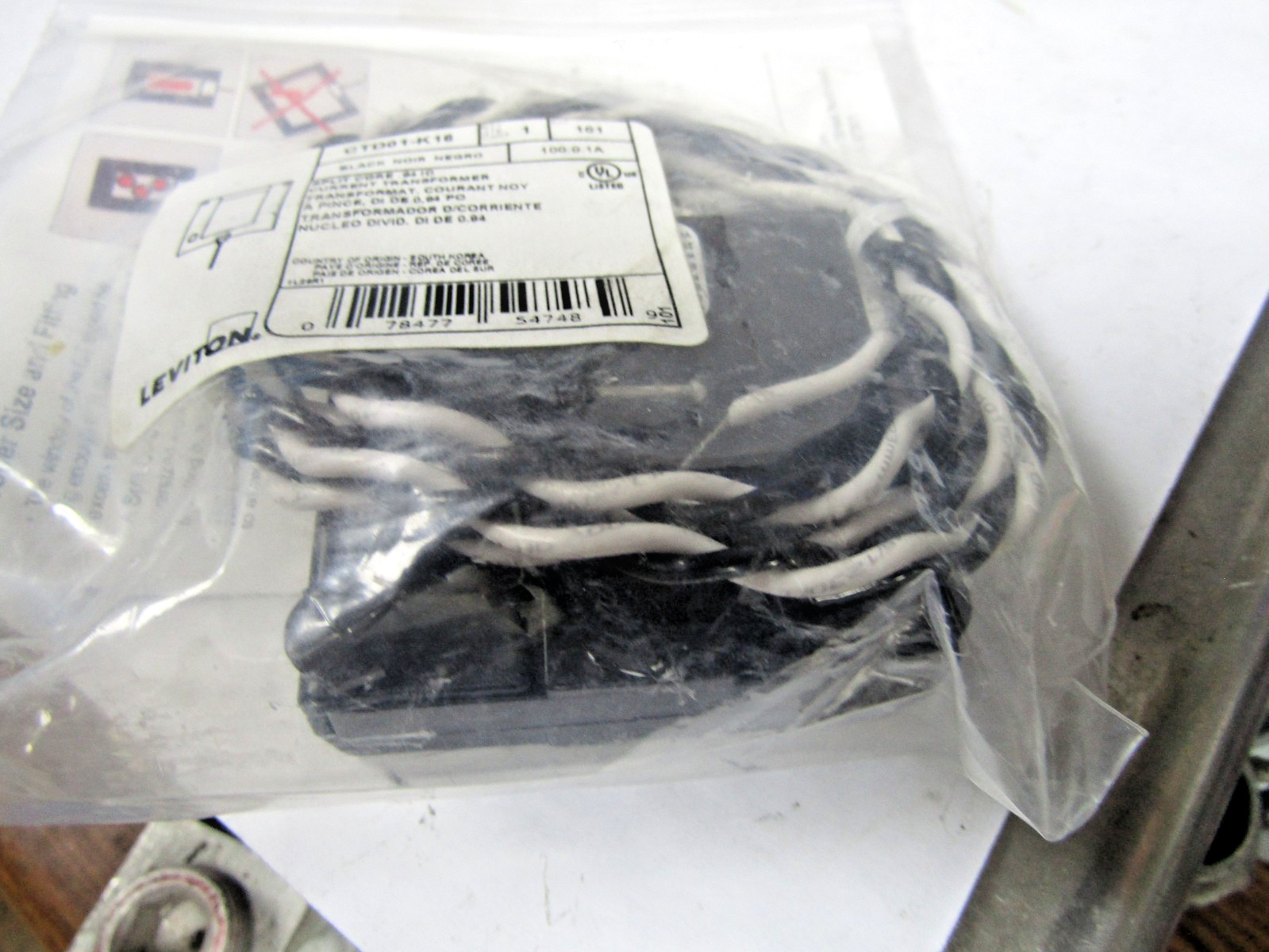 ✌️NEW LEVITON CTD01-K16 100:0.1A 600V BLACK SPLIT CORE CURRENT TRANSFORMER