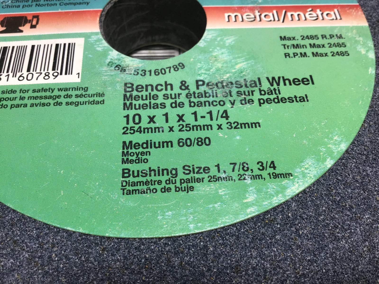 Norton Gemini 66253160789 Bench & Pedestal Grinding Wheel Max 2485 RPM 60/80 …