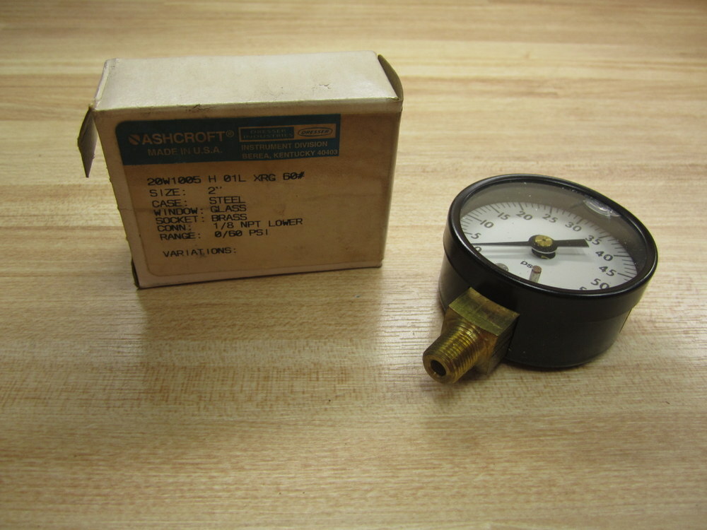 Ashcroft 20W1005-H-01L-XRG-60 Pressure Gauge 20W1005-H-01L Chipped Glass