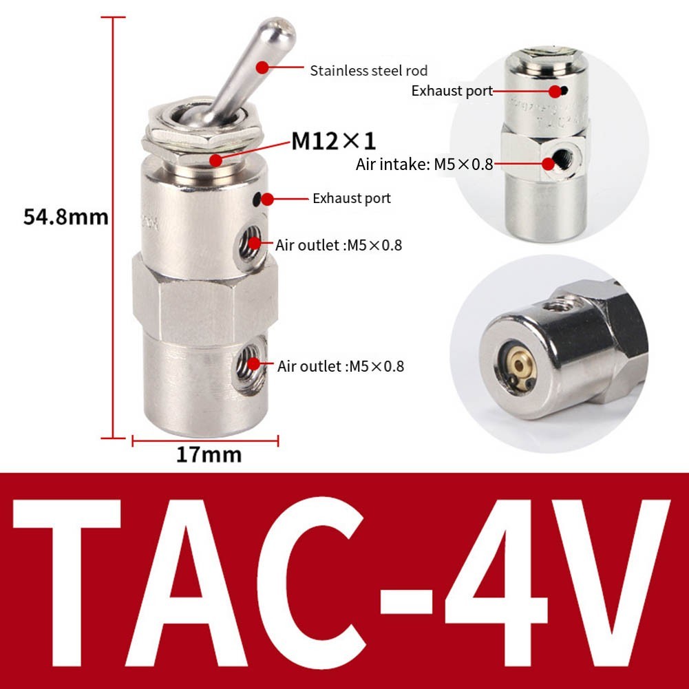 Mechanical Pneumatic Switch Valve TAC4V for 2 Position 5 Way for Air Control