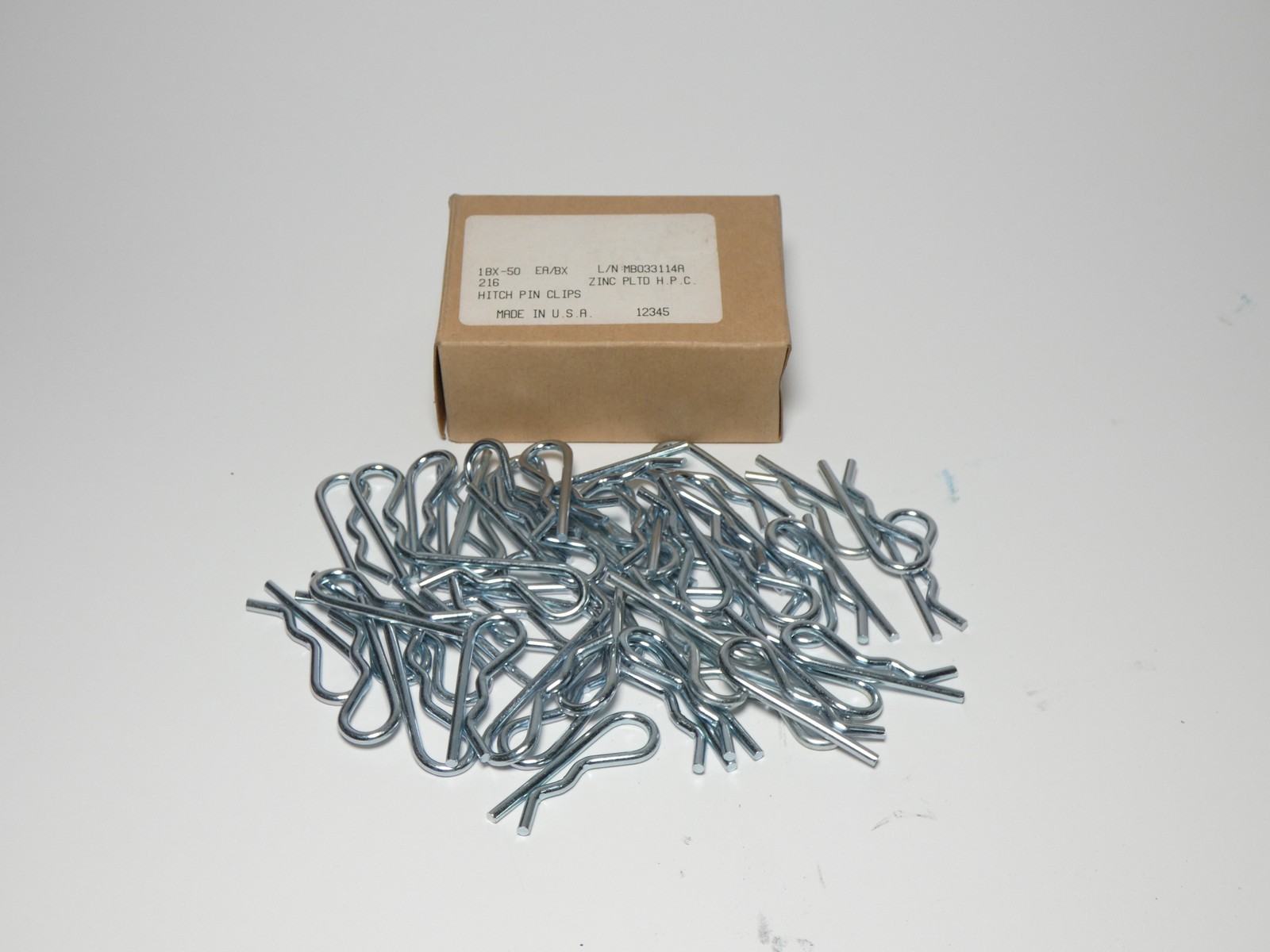 *Box of 50* 1BX-50 216 Hitch Pin Clips 1-15/16″ L – NEW Surplus!