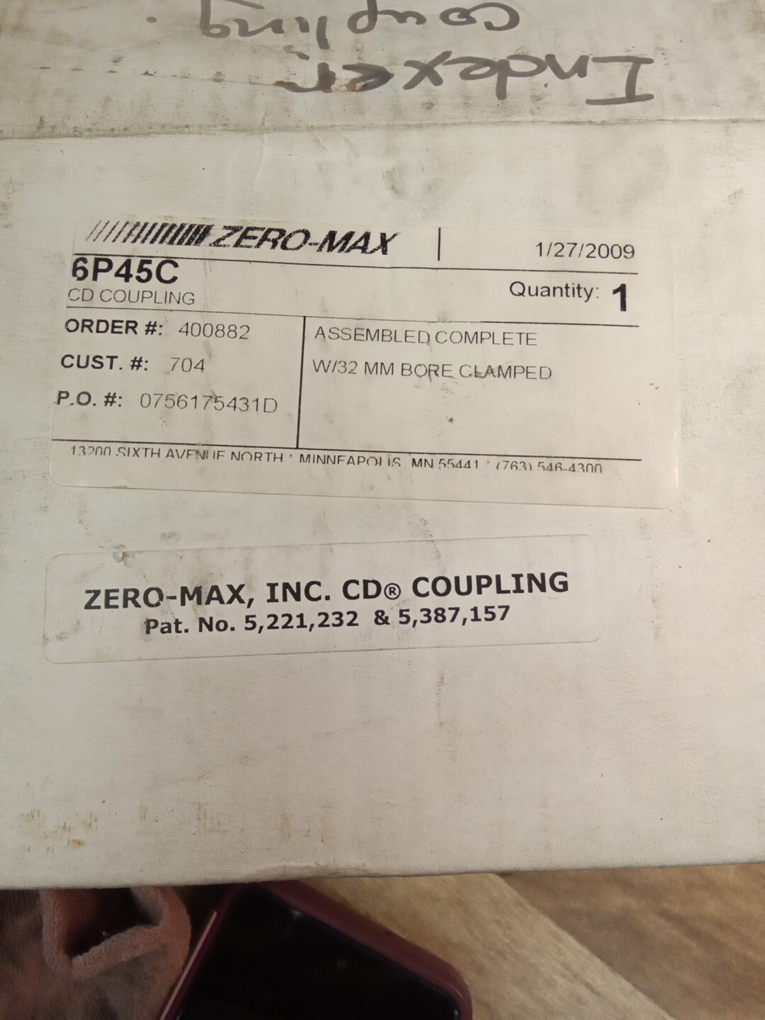 Zero-Max 6P45C CD Coupling *Free Shipping*