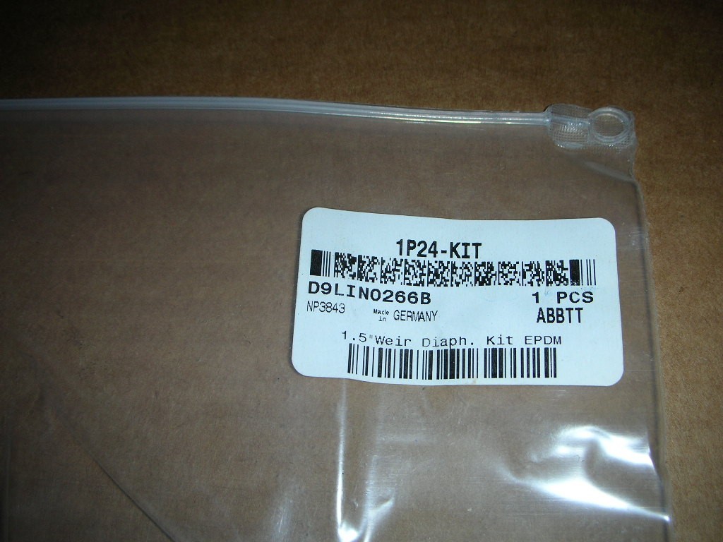 Swagelok GS Anderson 1P24-Kit EPDM Diaphragm for 1-1/2” DN 40 Weir Style Valves