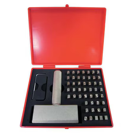Zoro Select 1F118 Steel Type Kit, Letter/Number/Symbol Set, 1F118