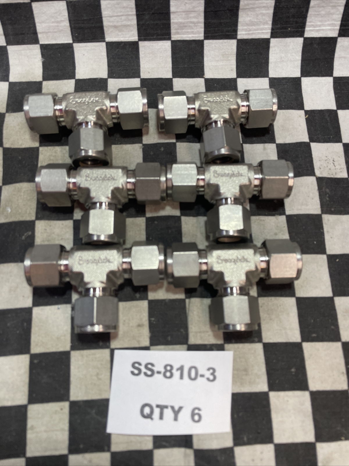 SWAGELOK TEE UNION SS-810-1-8, SS-810-3, SS-810-6, SS-810-2-8, LOT OF 10#1375W8