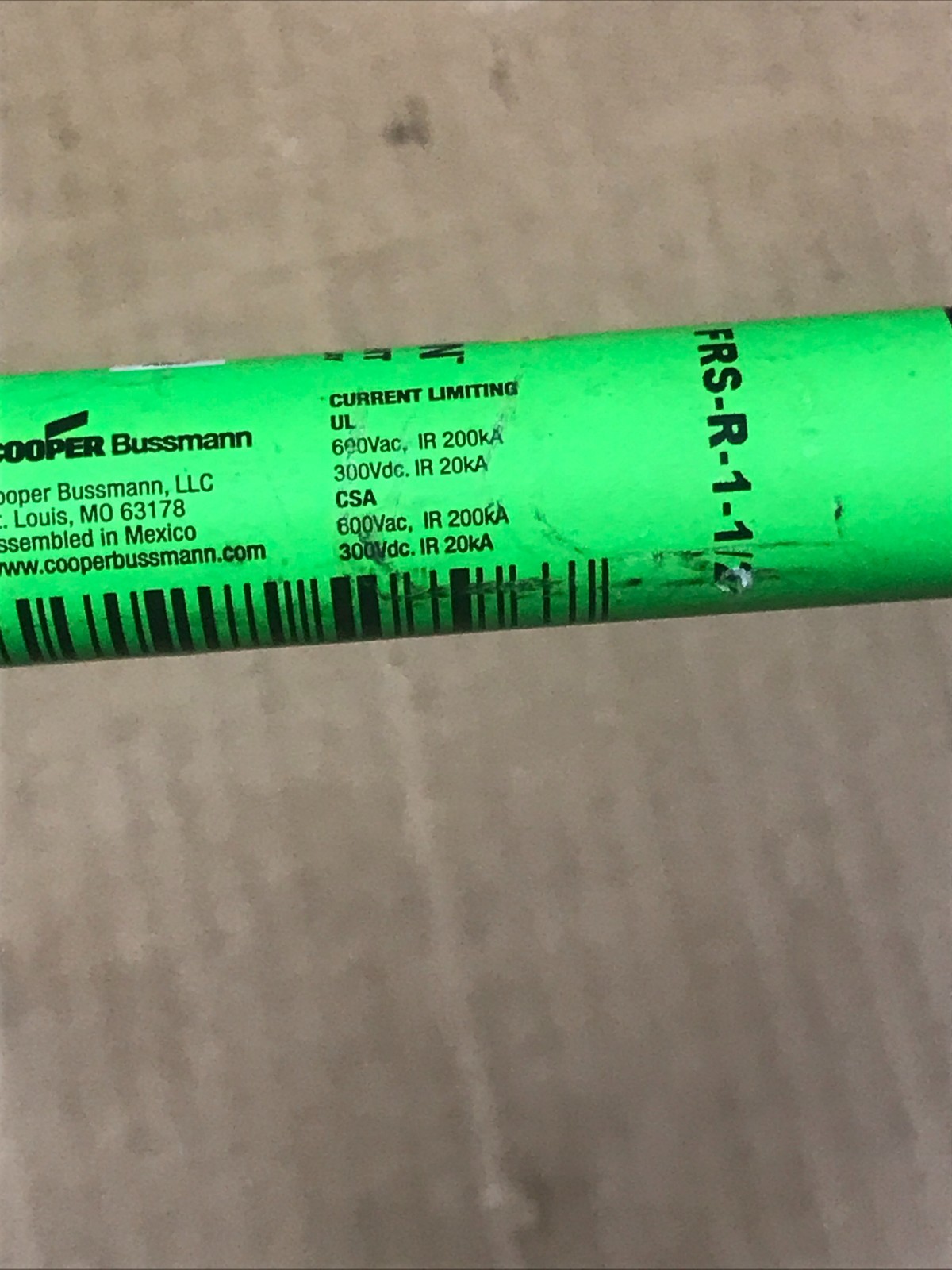 NOS Bussman Fusetron Energy Efficient Time-Delay Fuse – FRS-R-1-1/2