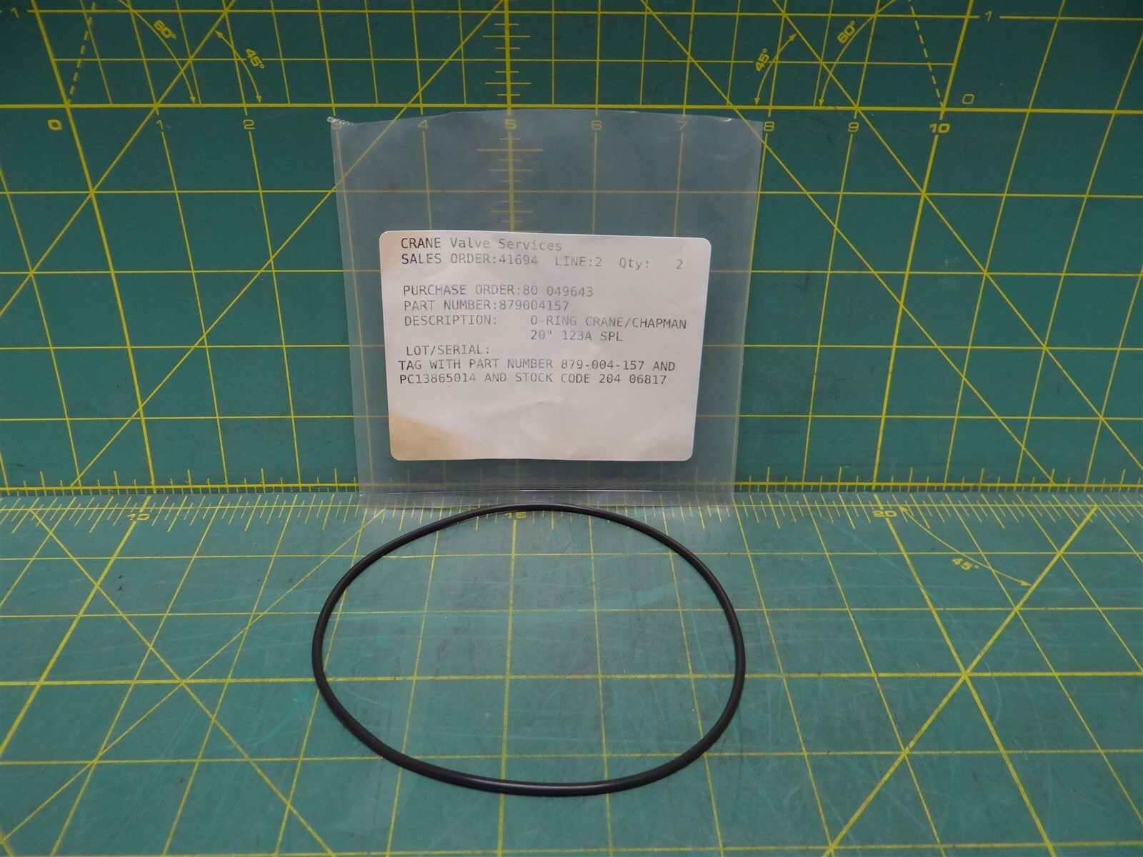 Carter Crane Valve Services 4.5″ Diameter O-Ring for 20″ 123A SPL PN: 8790004157