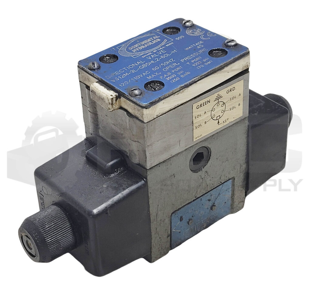 CONTINENTAL HYDRAULICS VS12M-3L-GB5HL2-60L-H DIRECTIONAL VALVE 120/110VAC