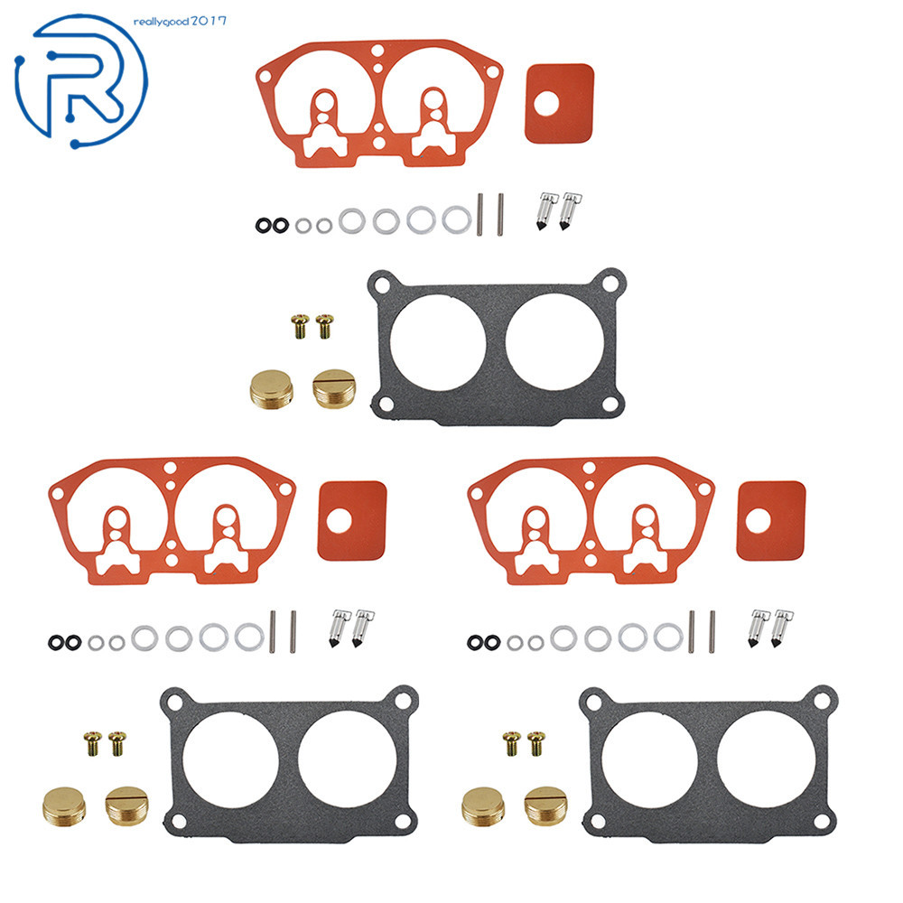 3× Carburetor Rebuild Kit 150 175 200 225 HP 86-95 For Outboard V-6 For Yamaha