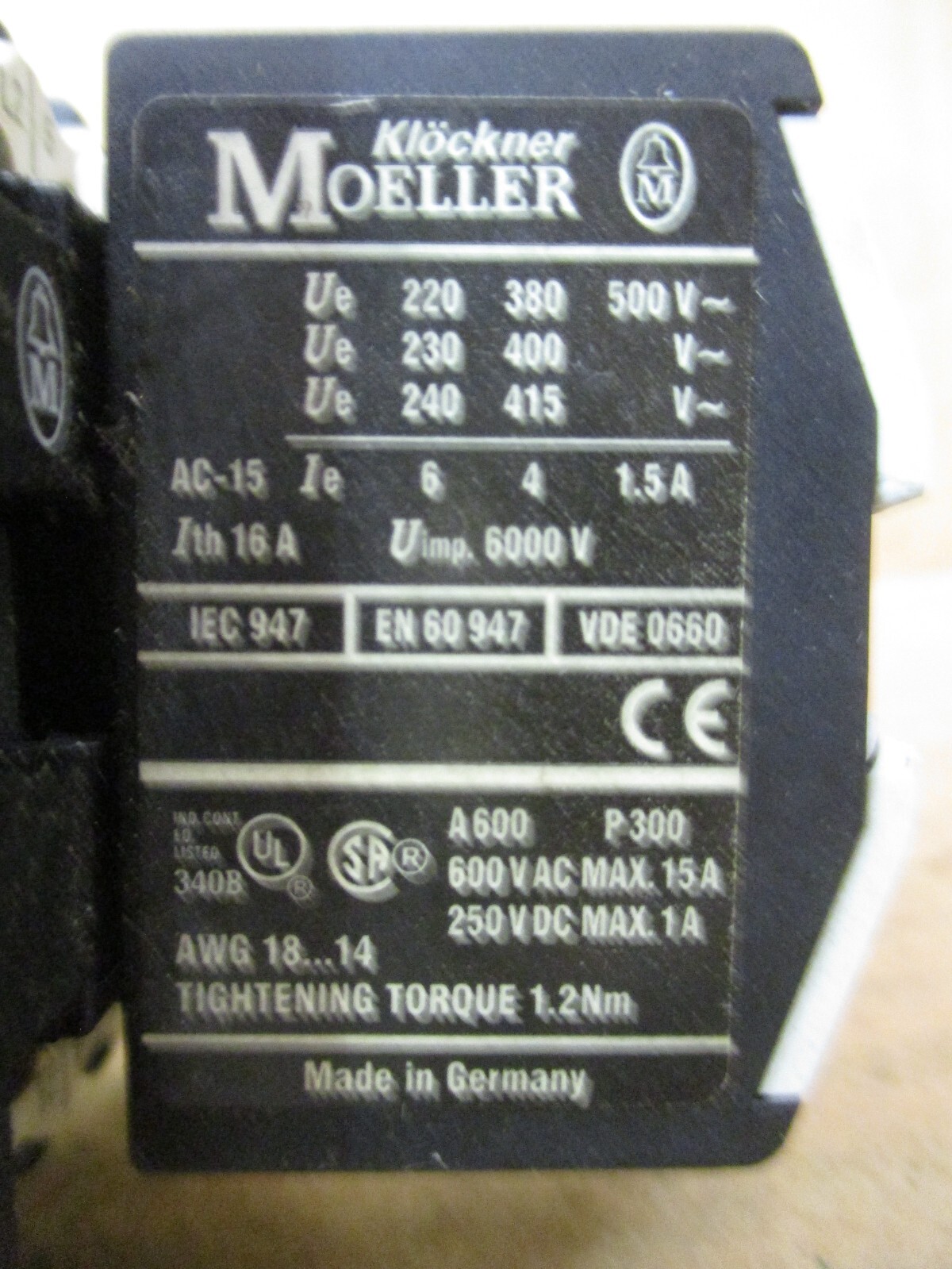 Moeller DIL 00M 11 DIL M Contactor 50060HM
