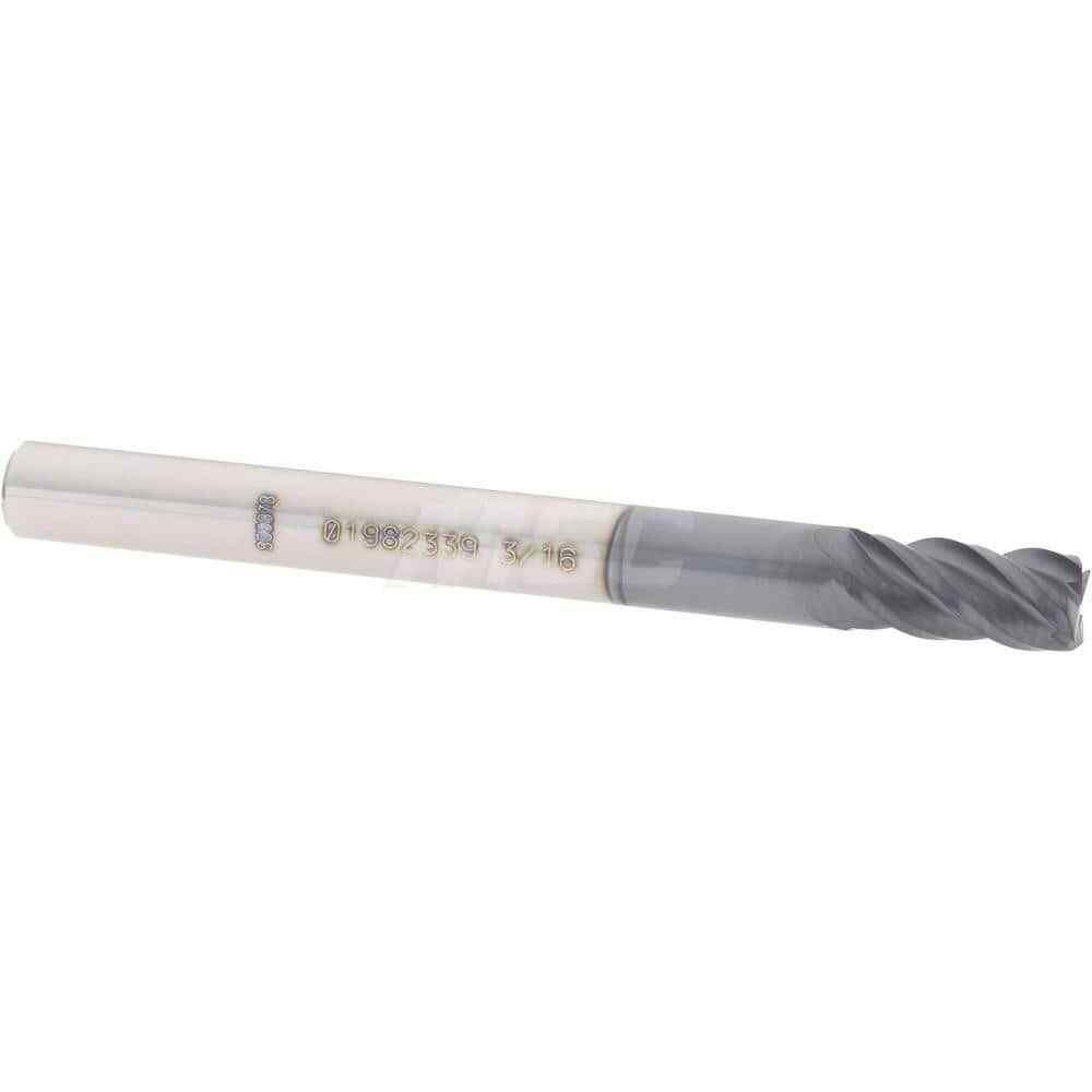 Accupro 3/16″ Solid Carbide Square End Mill, 3/8” LOC, 3/16” Shank, 4 Flutes