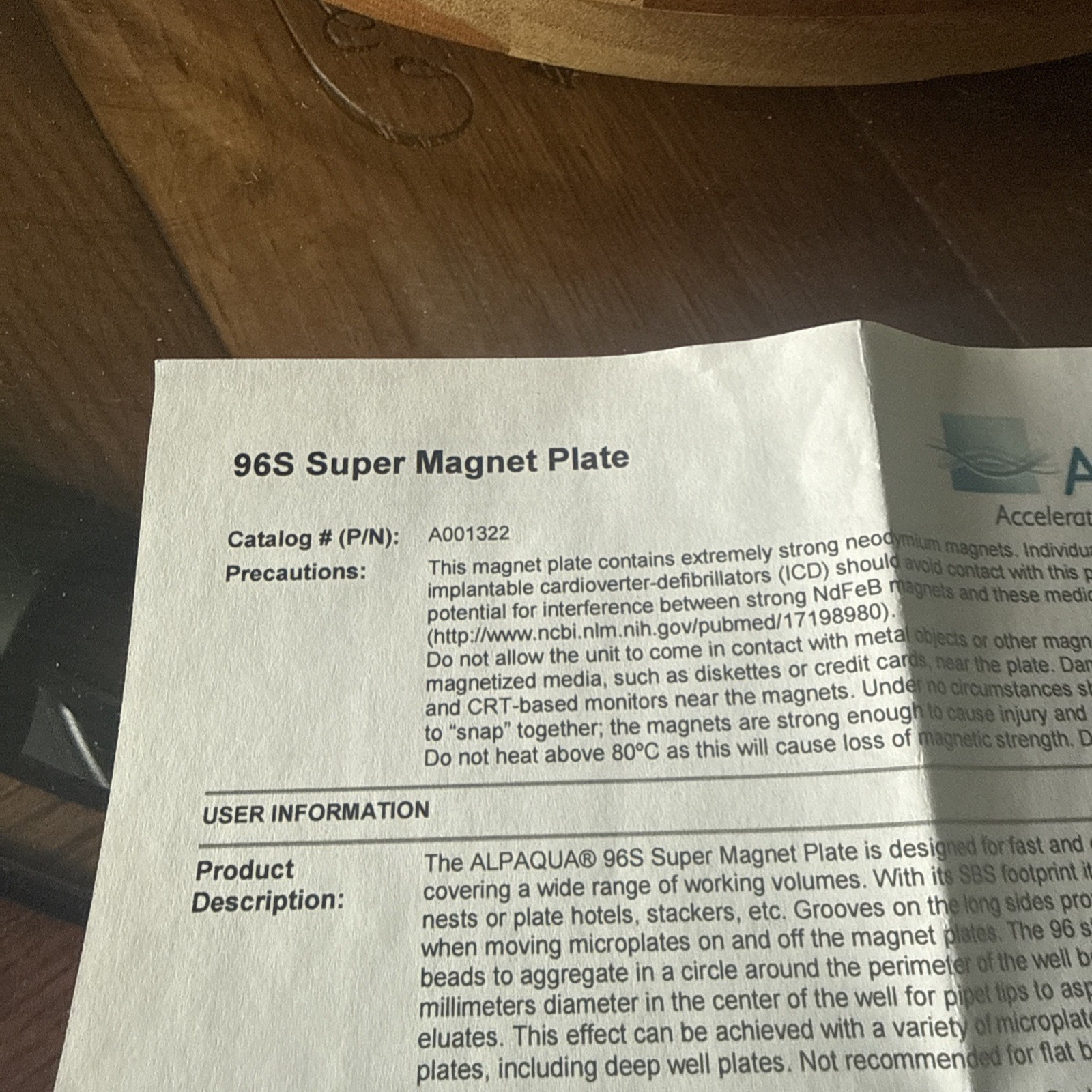NEW ALPAQUA/HAMILTON ENHANCED UNIVERSAL MAGNET PLATE A001322