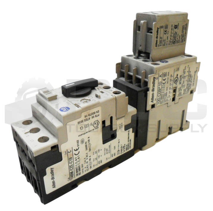 ALLEN BRADLEY 140M-C2E-C10 /C CIRCUIT BREAKER W/ 100-C09*10 /A W/ 100-F /B