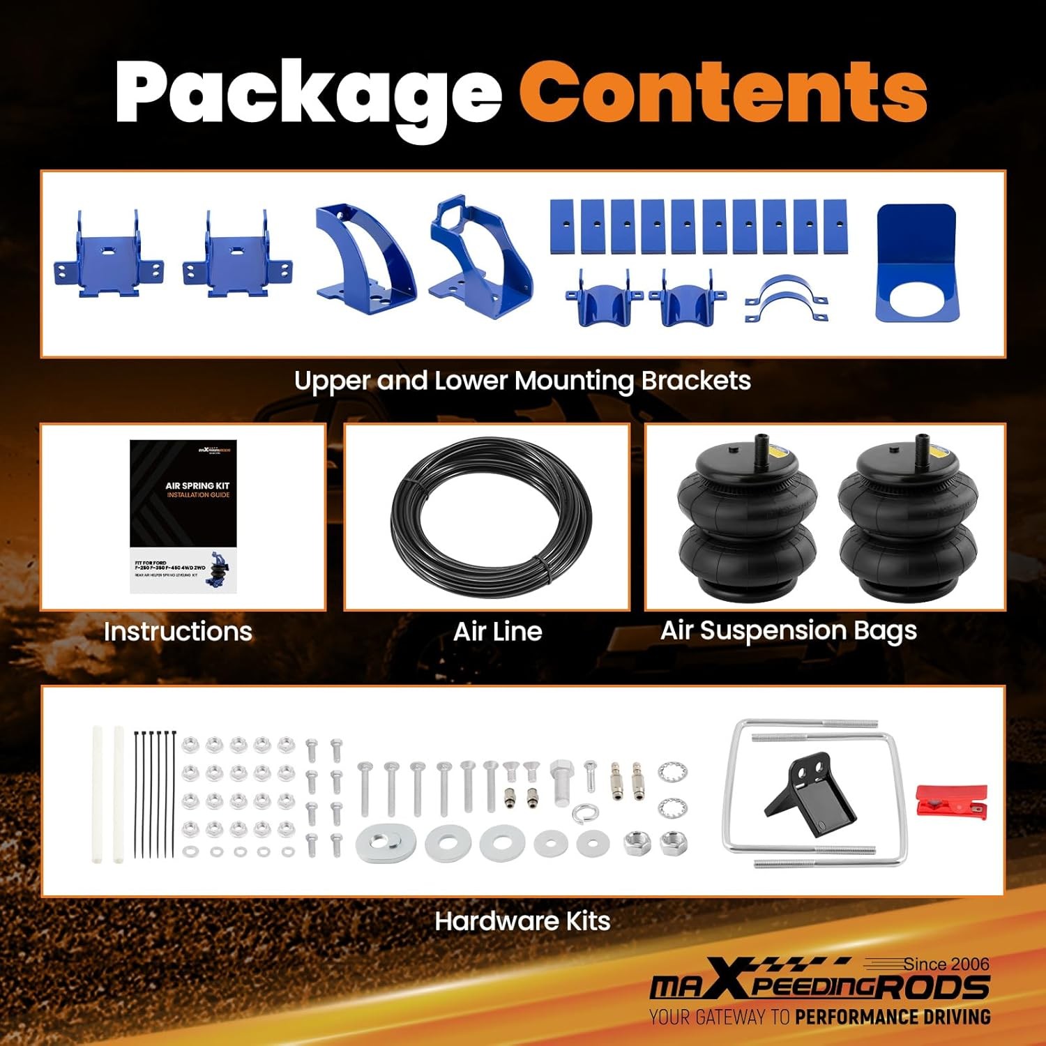 maXpeedingrods 5000 lbs Rear Air Suspension Bags Kit for Ford F-250 F-350 2011-2