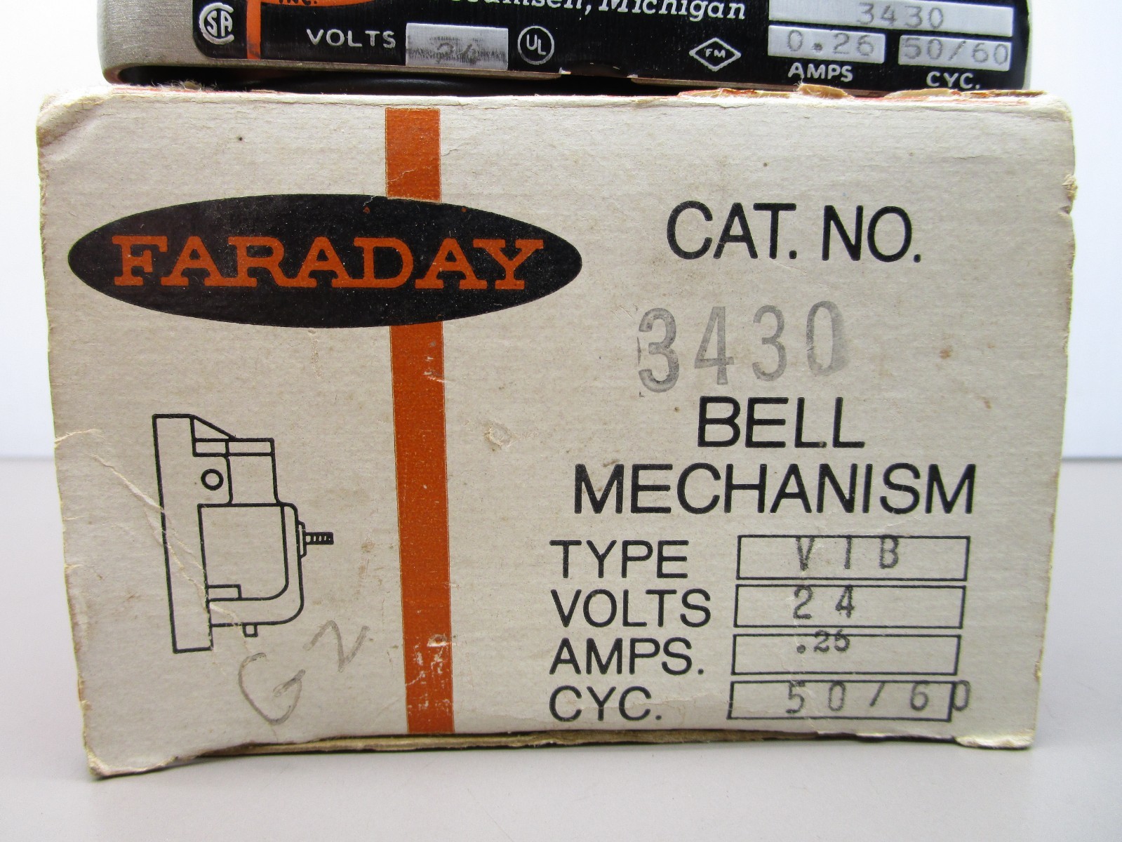 Faraday 3430 Bell Mechanism Type VIB 24v .25 Amps New Old Stock