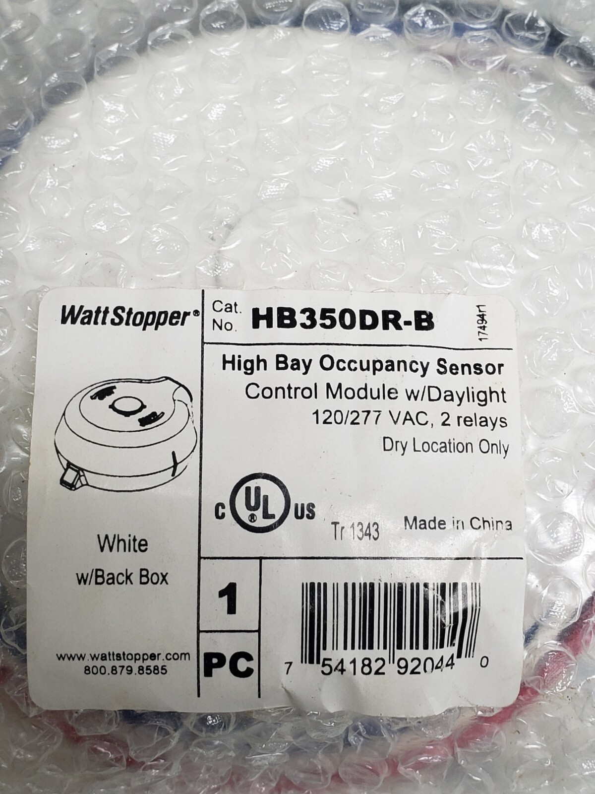 WattStopper HB350DR-B HIGH BAY OCCUPANCY SENSOR CONTROL MODULE W/DAYLIGHT